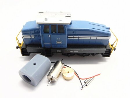 micromotor HMT011F motor ombouwset voor M&auml;rklin Trix H0 BR 89, BR 98, DHG 500 (DB, Privat, SBB, VTG) , DHG 700, Gp (DSB), KLVM (Circus), Reeks 8000 (SNCB), U43, V5 (SJ)