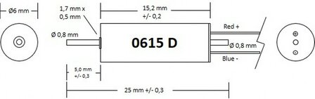 micromotor 0615D Motor 6x15 - double shaft