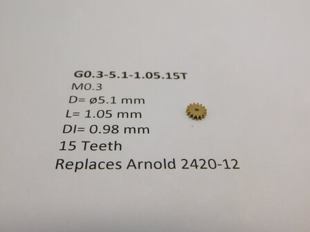 micromotor G0.3-5.1-1.05.15T tandwiel vervanging voor Arnold tandwiel 2420-12 onder andere in de motorpost