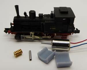 micromotor NA034G Glockenankermotor Umbausatz für Arnold DR BR 89.6, DB SJ BR 89.7, KPEV T3, Bentheimer Eisenbahn T3
