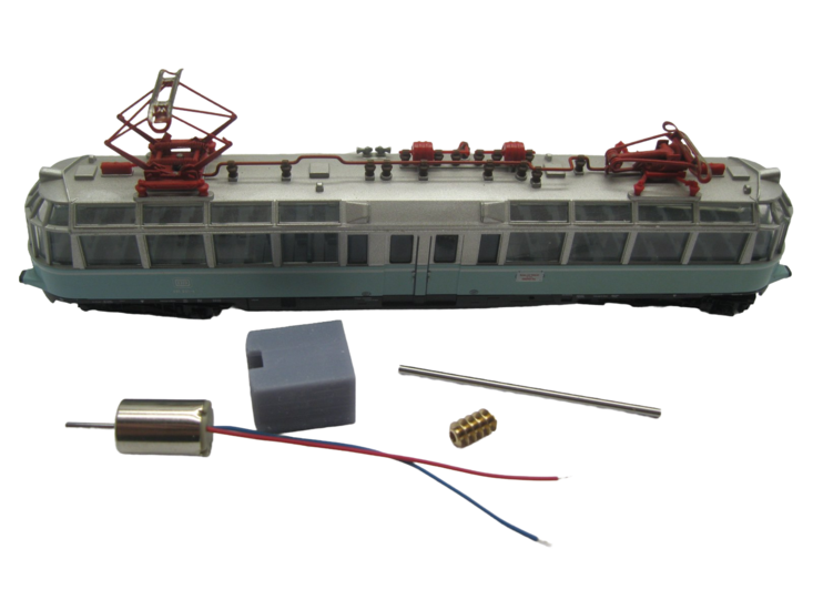 micromotor NF038G motor ombouwset voor fleischmann ET 91, BR 491, Gläserne Zug