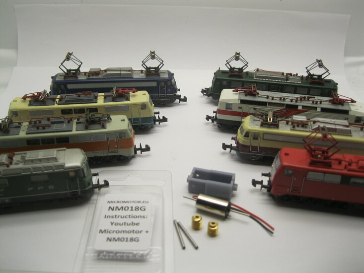 micromotor NM018G N Glockenankermotor Umbausatz f&uuml;r minitrix DB E10, BR 110, E40, BR 140, u.a.
