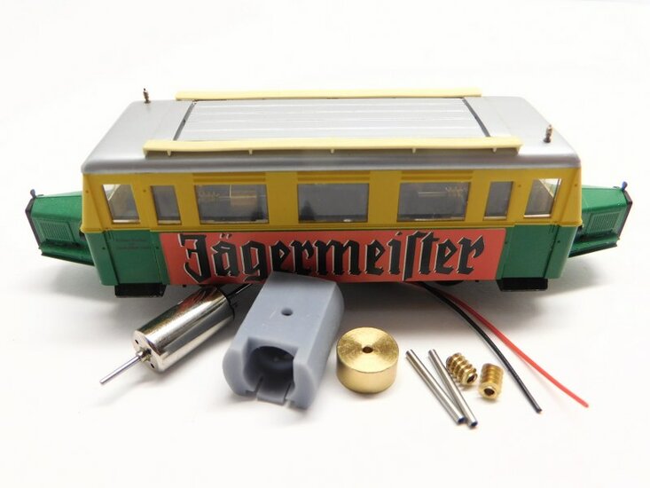 Micromotor HSB008C Bemo H0 / H0e / H0m Wismarer Schienenbus - nieuwe motor met vliegwiel 