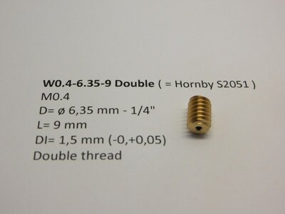 micromotor W0.4-6.35-9 Single wormwiel