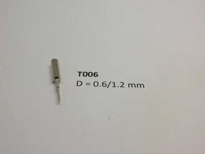 micromotor T006 Vervangingsstift voor T005 0.6 / 1.2 mm