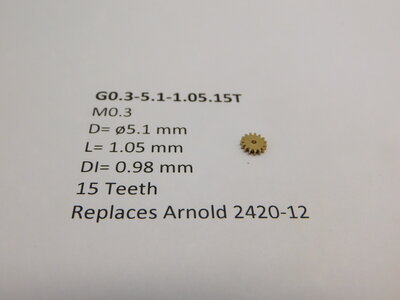 micromotor G0.3-5.1-1.05.15T tandwiel vervanging voor Arnold tandwiel 2420-12 onder andere in de motorpost