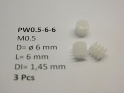 micromotor PW0.5-6-6 wormwiel