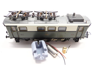 micromotor HTR009G ombouwset Trix E 36, EP 3/6 – oude motor zonder vliegwielen