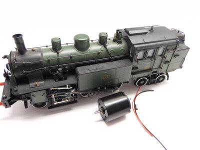 micromotor HRI004 ombouwset Rivarossi BR 77, K. Bay. Sts. B. PT 3/6, Pfalz P5