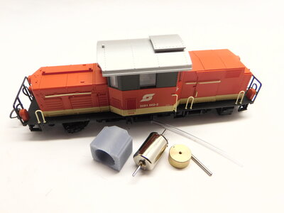 micromotor HSL003C ombouwset Liliput H0e 