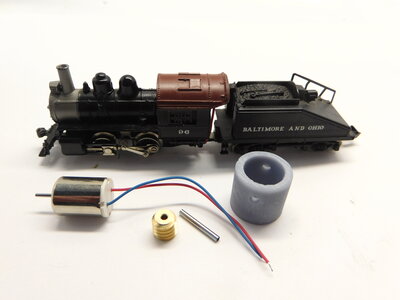 Micromotor NRI004G Rivarossi / Atlas / Con-Cor 0-4-0 Shifter met tender, 0-4-0T Dockside shifter