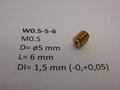 micromotor W0.5-5-6  wormwiel M0.5 D=ø5 L=6 DI=1.5 mm
