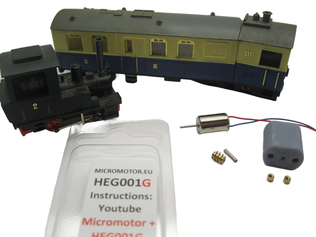 micromotor HEG001G motor ombouwset voor Egger Bahn / Jouef H0e