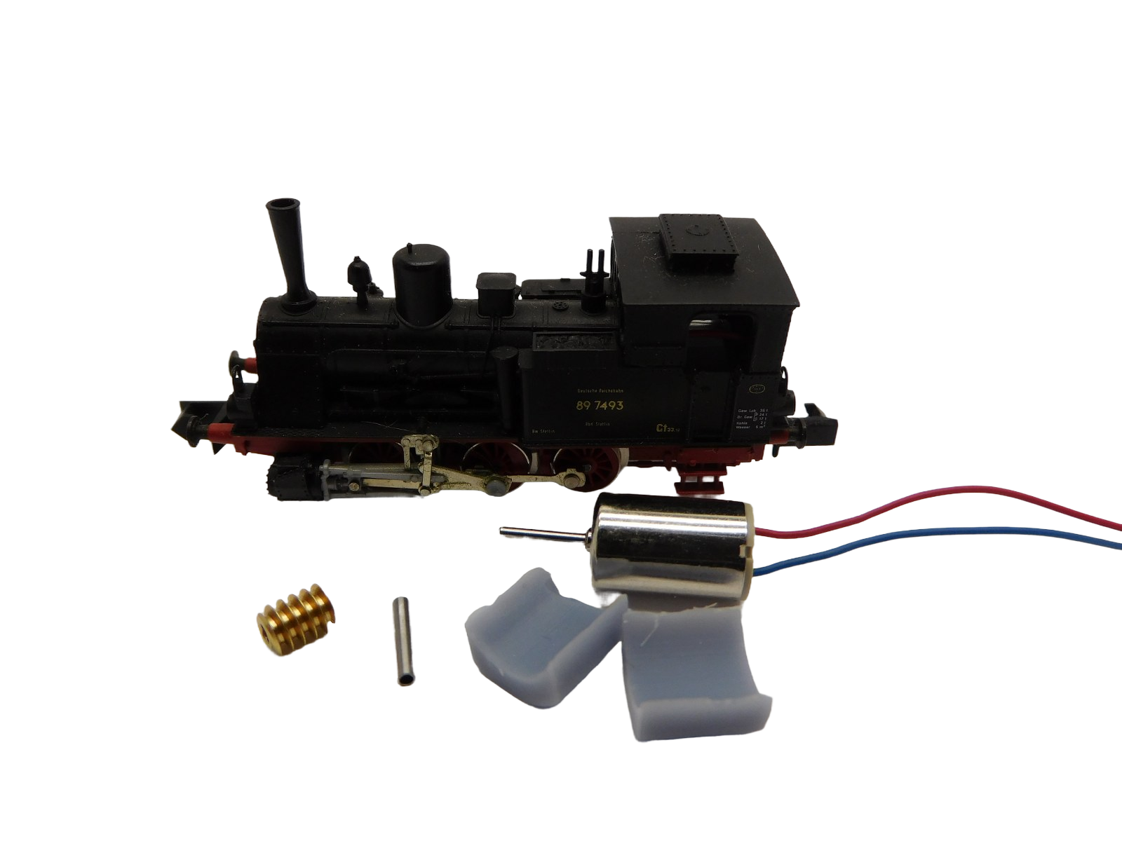 micromotor NA034G motor ombouwset voor Arnold DR BR 89.6, DB SJ BR 89.7, KPEV T3, Bentheimer Eisenbahn T3