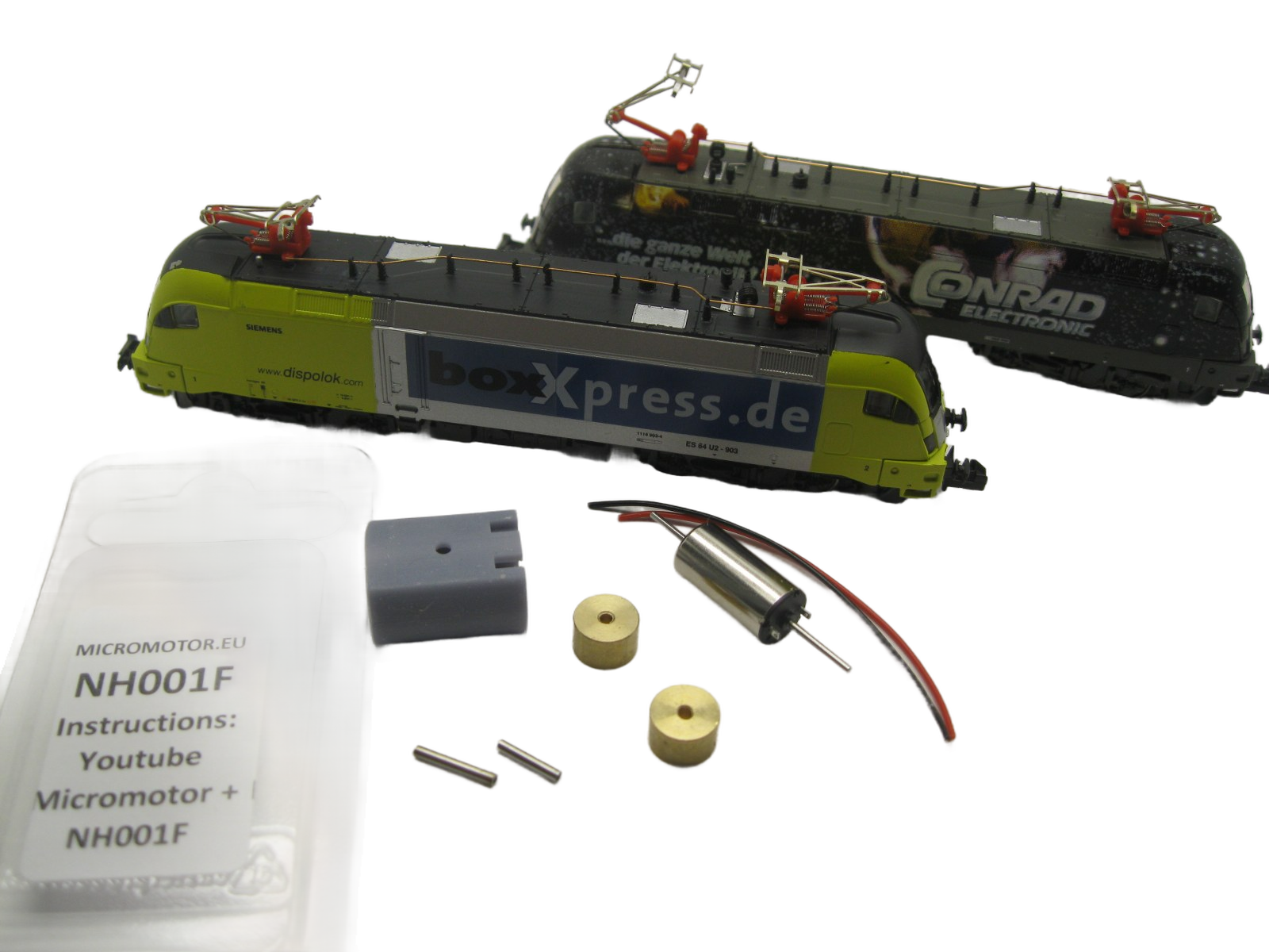 micromotor NH001F motor ombouwset voor Hobbytrain 10105, 219670-219672, 219674-219675, u.a.