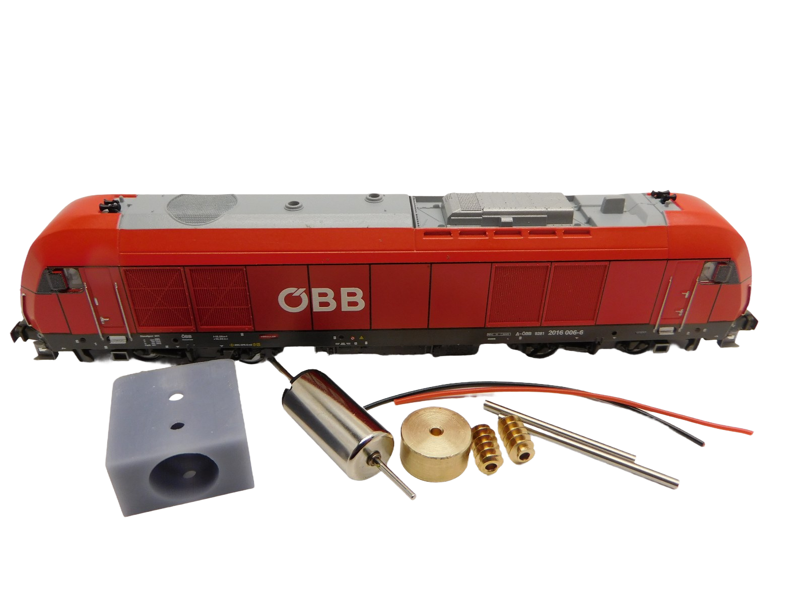 micromotor NF056C motor ombouwset voor Fleischmann BR 223, BR 253, ER20, DE2000, Re 450, u.a.