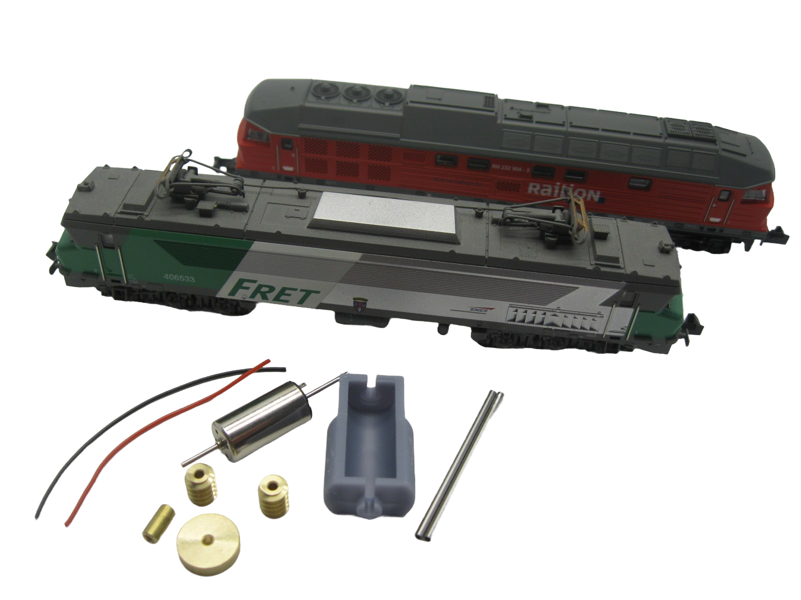 micromotor NM029C N motor ombouwset voor Minitrix DR BR 132, BR 142, BR 234, DB NS u.a.